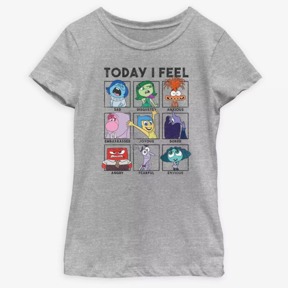 NWT Inside Out 2 girly tee shirt XL girls 14 Disney Pixar emotions